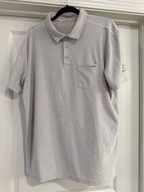 Vuori Men's Light Heather Gray Polo with Chest Pocket